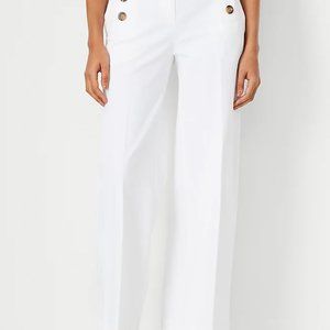 NWT ANN TAYLOR WIDE LEG WHITE JEANS